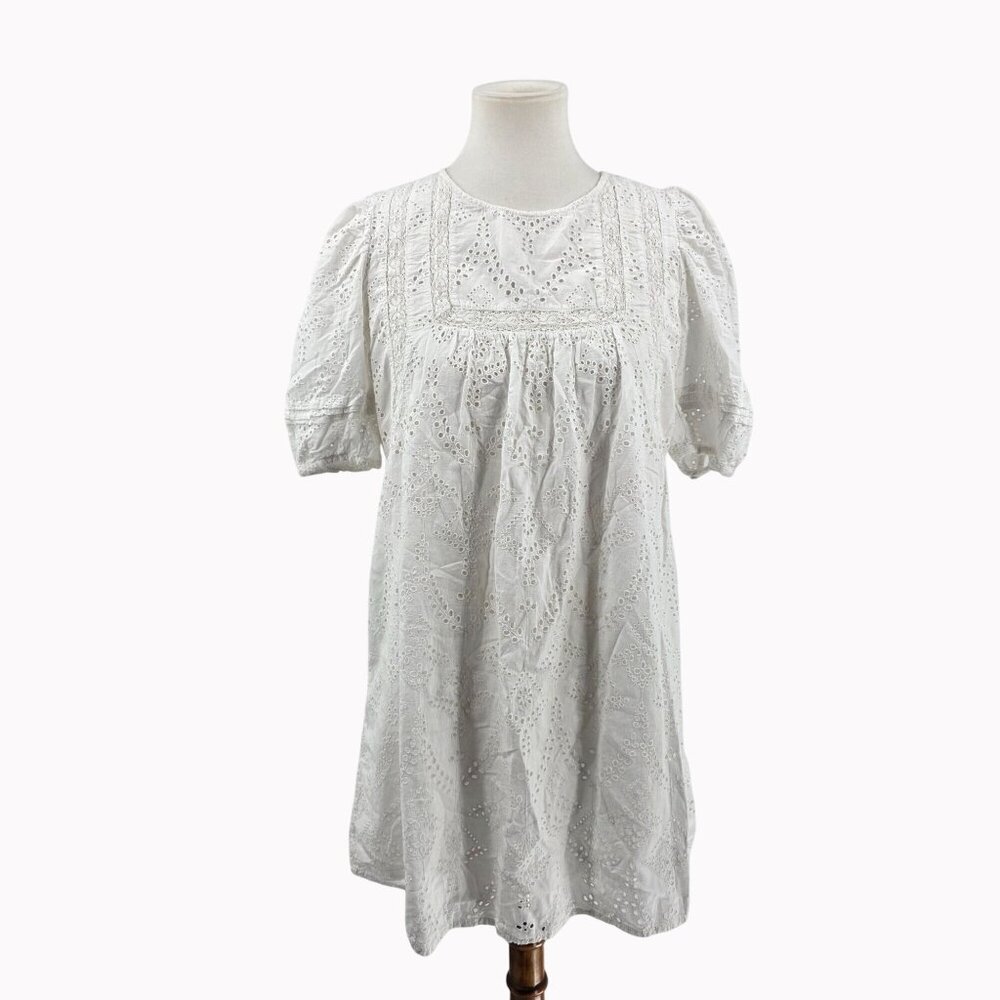Sanctuary Eyelet, White 100% Cotton Dress Size S - Picture 1 of 10